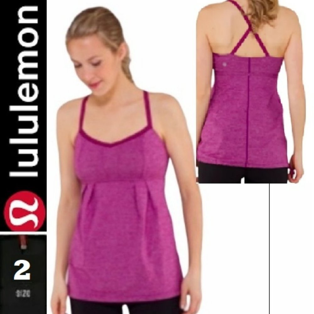 ⭐️5/ $30  Lululemon tank,  purple, heathered dewberry, size 2